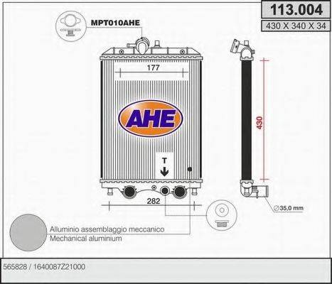AHE 113004 Радіатор, охолодження двигуна