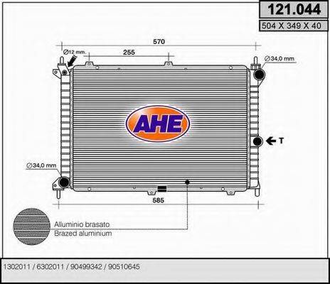 AHE 121044 Радіатор, охолодження двигуна