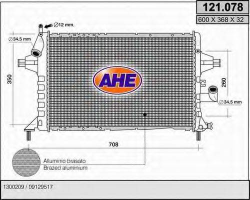 AHE 121078 Радіатор, охолодження двигуна