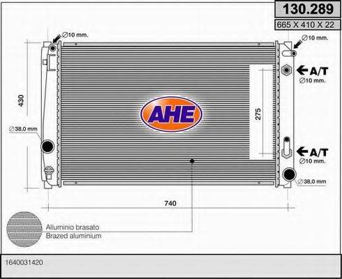 AHE 130289 Радіатор, охолодження двигуна