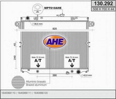 AHE 130292 Радіатор, охолодження двигуна