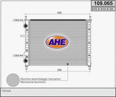 AHE 109065 Радіатор, охолодження двигуна