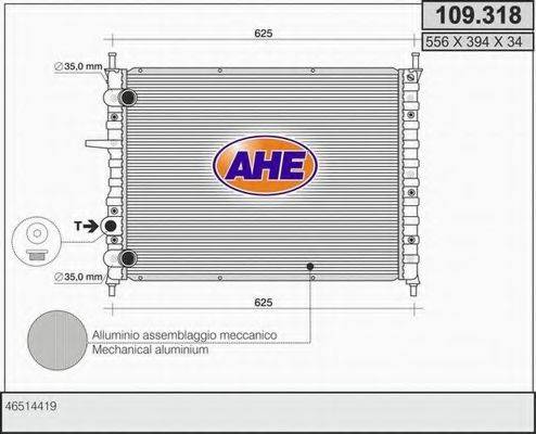 AHE 109318 Радіатор, охолодження двигуна