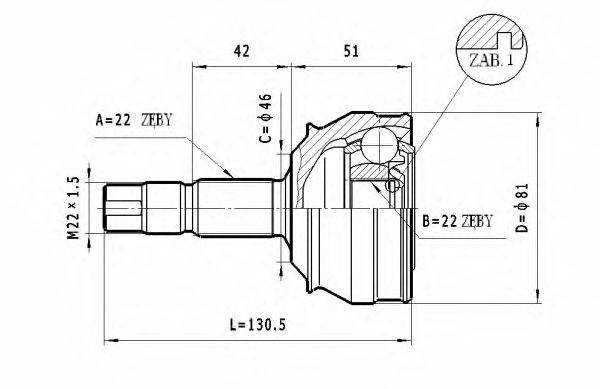 STATIM C169 Шарнірний комплект, приводний вал
