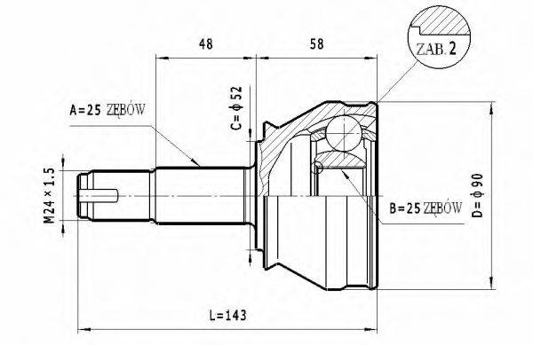 STATIM C172 Шарнірний комплект, приводний вал