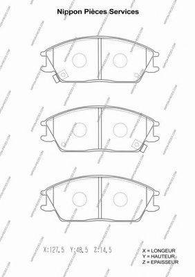 NPS GDB3331 Комплект гальмівних колодок, дискове гальмо