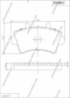 NPS LP1746 Комплект гальмівних колодок, дискове гальмо