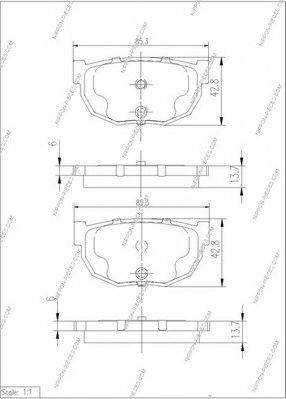NPS LP454 Комплект гальмівних колодок, дискове гальмо