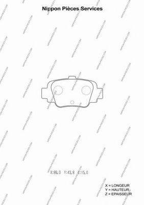 NPS LP780 Комплект гальмівних колодок, дискове гальмо