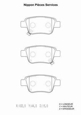 NPS LP1785 Комплект гальмівних колодок, дискове гальмо
