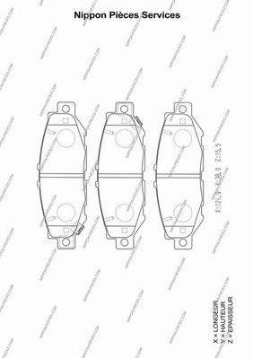 NPS GDB1185 Комплект гальмівних колодок, дискове гальмо