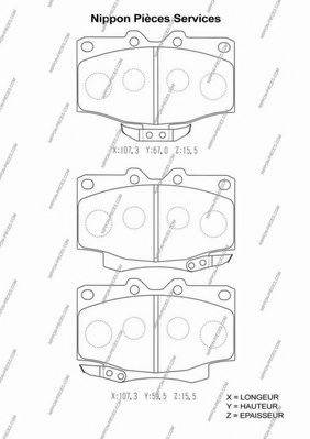 NPS GDB1133 Комплект гальмівних колодок, дискове гальмо