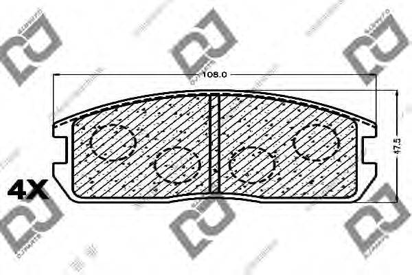 DJ PARTS BP1192 Комплект гальмівних колодок, дискове гальмо