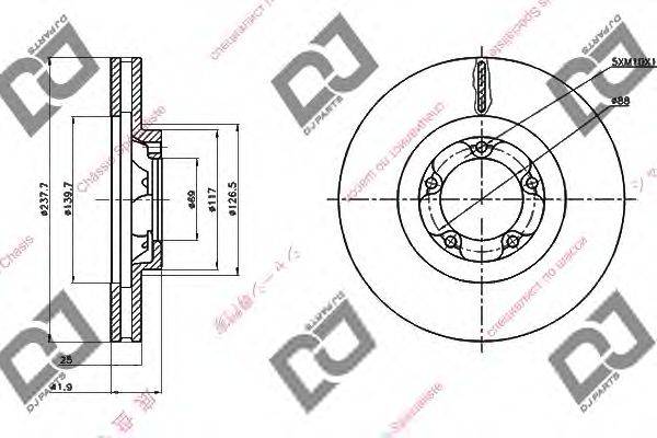 DJ PARTS BD2095 гальмівний диск