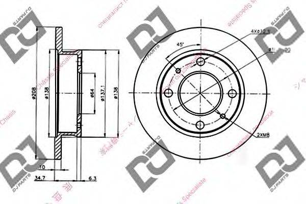 DJ PARTS BD1574 гальмівний диск