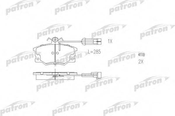 PATRON PBP370 Комплект гальмівних колодок, дискове гальмо