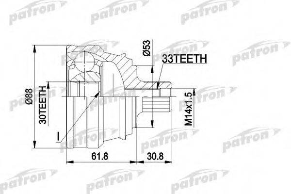 PATRON PCV1091 Шарнірний комплект, приводний вал
