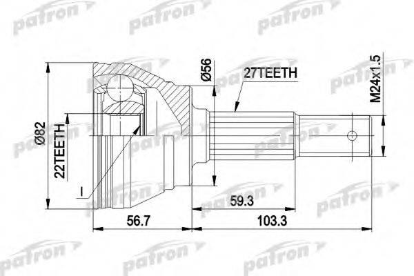 PATRON PCV1164 Шарнірний комплект, приводний вал