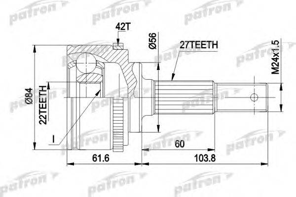 PATRON PCV1165 Шарнірний комплект, приводний вал