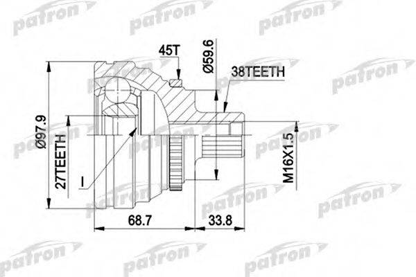 PATRON PCV1174 Шарнірний комплект, приводний вал