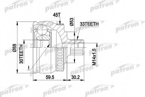 PATRON PCV1239 Шарнірний комплект, приводний вал