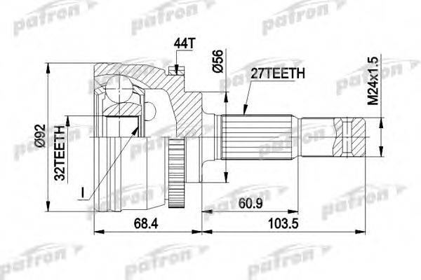 PATRON PCV1349 Шарнірний комплект, приводний вал