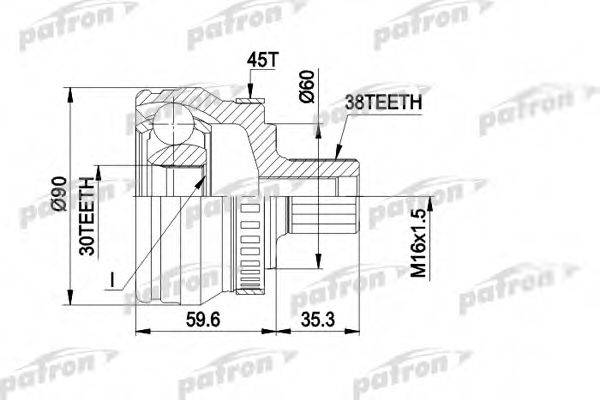 PATRON PCV1377 Шарнірний комплект, приводний вал