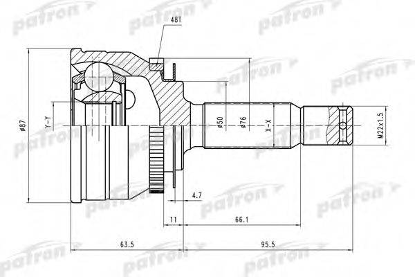 PATRON PCV1607 Шарнірний комплект, приводний вал
