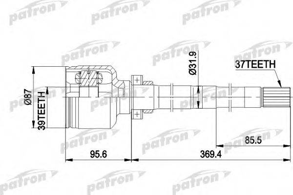PATRON PCV5016 Шарнірний комплект, приводний вал