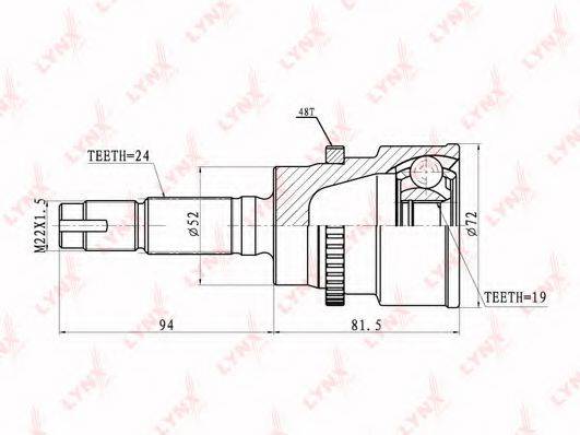LYNXAUTO CO7510A Шарнірний комплект, приводний вал