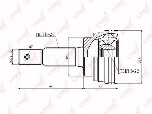 TOYOTA 43410-16281 Шарнірний комплект, приводний вал