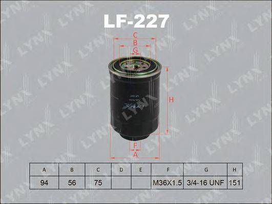 LYNXAUTO LF227 Паливний фільтр