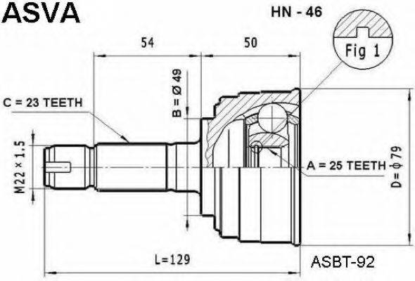 HONDA 44306-S2L-950 Шарнірний комплект, приводний вал