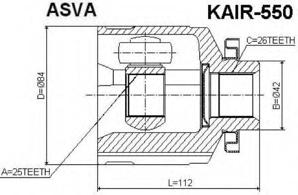 KIA 49505-2EA10 Шарнірний комплект, приводний вал