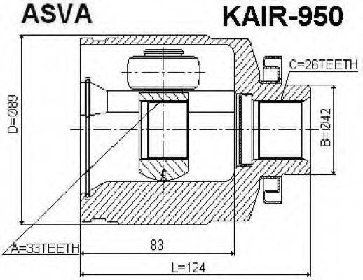 HYUNDAI 49505-2EJ501 Шарнірний комплект, приводний вал