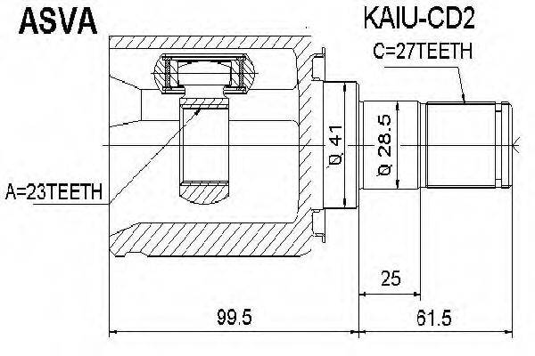 KIA 49592-1H110 Шарнірний комплект, приводний вал