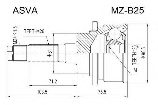 MAZDA MD19-22-520A Шарнірний комплект, приводний вал