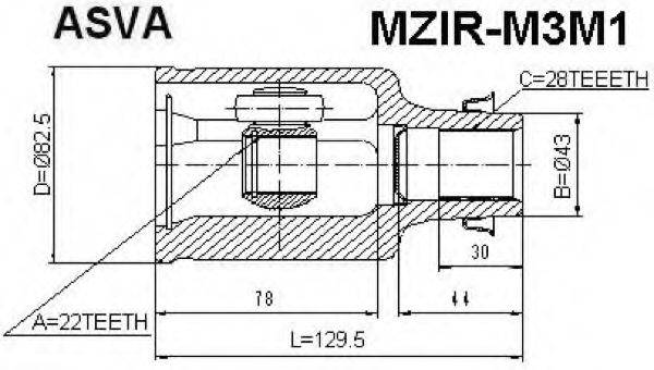 MAZDA FG01-22-520 Шарнірний комплект, приводний вал