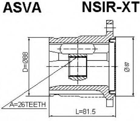 ASVA NSIRXT Шарнірний комплект, приводний вал