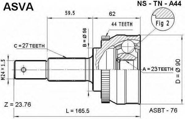 NISSAN 39211-5V410 Шарнірний комплект, приводний вал