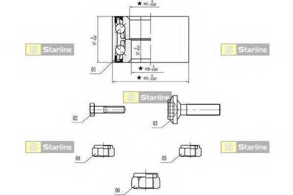 STARLINE LO01355 Комплект підшипника маточини колеса