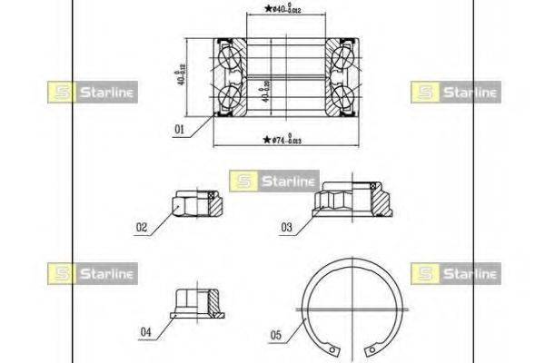 STARLINE LO03455 Комплект підшипника маточини колеса