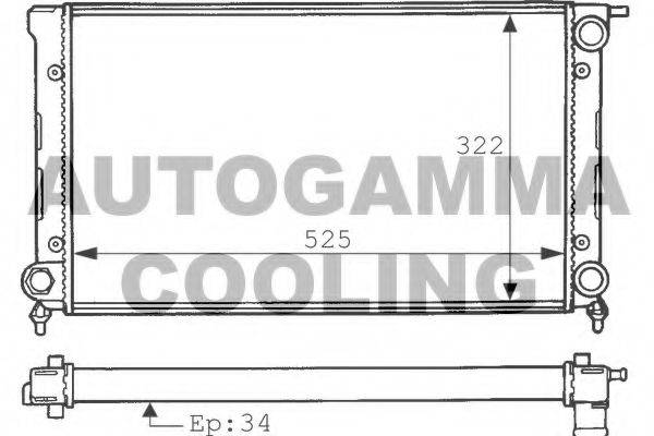 AUTOGAMMA 100965 Радіатор, охолодження двигуна