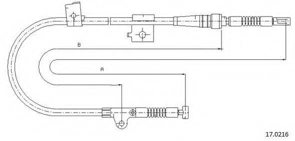 CABOR 170216 Трос, стоянкова гальмівна система