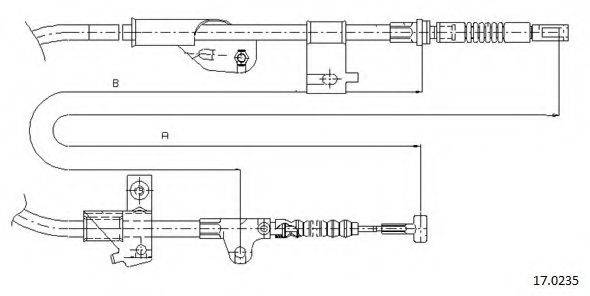 CABOR 170235 Трос, стоянкова гальмівна система