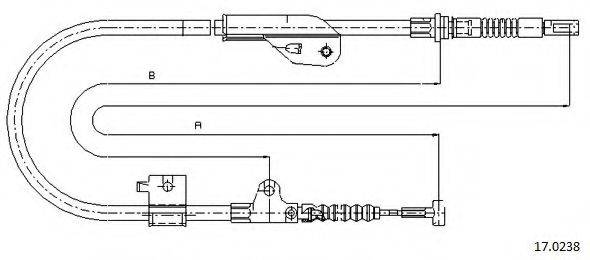 CABOR 170238 Трос, стоянкова гальмівна система