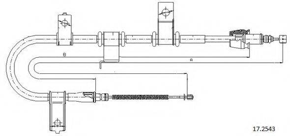 CABOR 172543 Трос, стоянкова гальмівна система