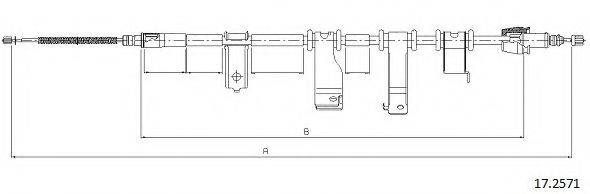 CABOR 172571 Трос, стоянкова гальмівна система