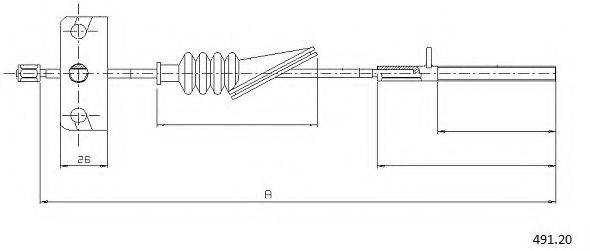 KAWE FA02246 Трос, стоянкова гальмівна система