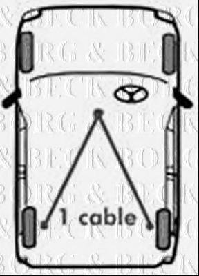 BORG & BECK BKB1117 Трос, стоянкова гальмівна система